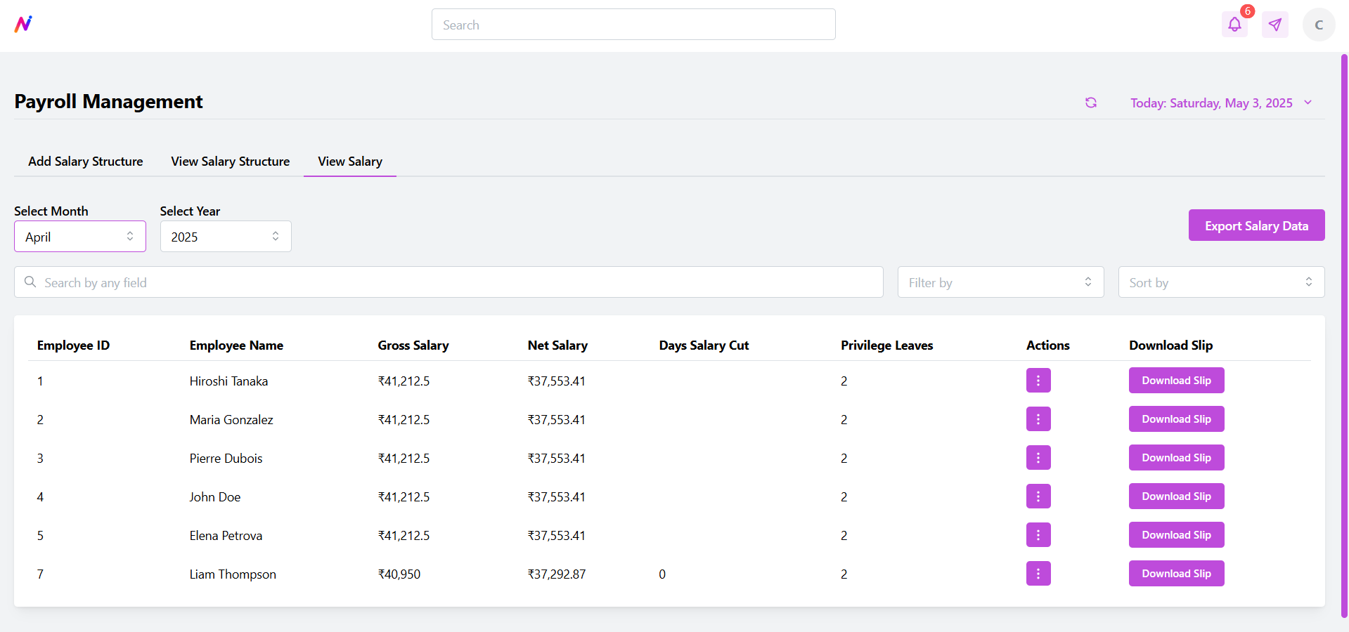 Salary Generation & Payslips